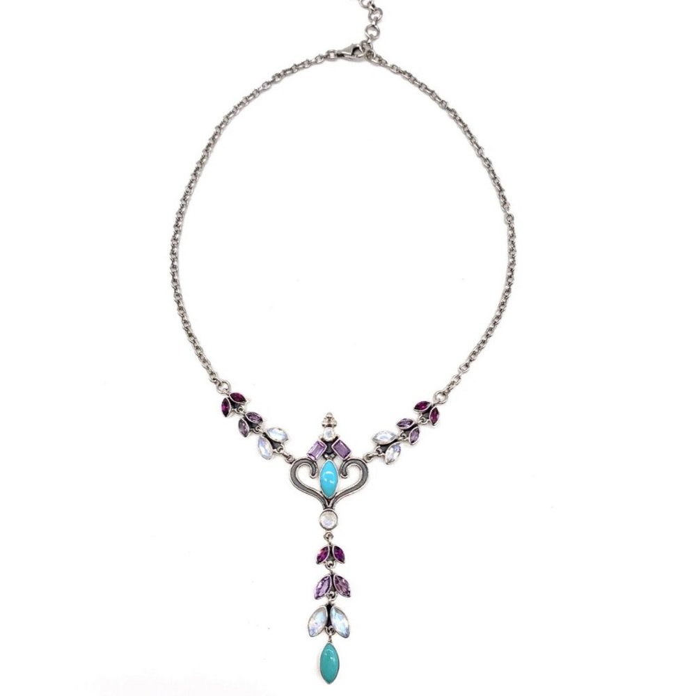🌟NICKY BUTLER Turquoise Moonstone 8.4CT Sterling Silver Necklace Brand NEW - Picture 8 of 16